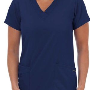 Jockey V-Neck Scrub Top S - Navy